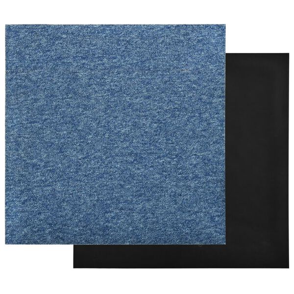 vidaXL Dalles de tapis de sol 20 pcs 5 m² 50x50 cm Bleu