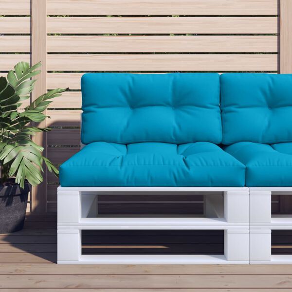 vidaXL Coussins de palette lot de 2 bleu clair tissu