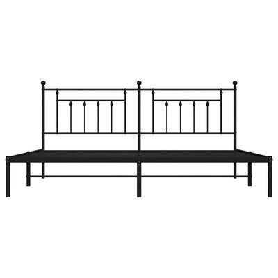 vidaXL Cadre de lit métal sans matelas avec tête de lit noir 193x203cm