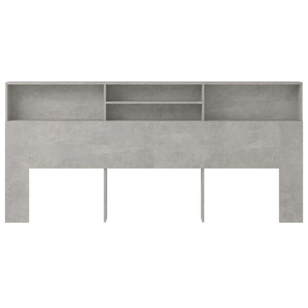 vidaXL Armoire de t&ecirc;te de lit Gris b&eacute;ton 220x19x103,5 cm