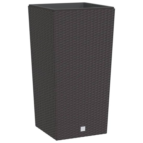 vidaXL Jardini&egrave;re et int&eacute;rieur amovible marron 21 /49 L rotin PP