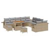 vidaXL Ensemble de canap&eacute; de jardin 13 pc Beige polyrotin