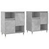 vidaXL Buffets 2 pcs gris b&eacute;ton bois d'ing&eacute;nierie