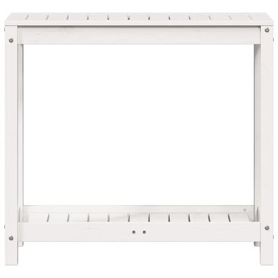 vidaXL Table de rempotage avec étagère blanc 82,5x35x75 cm massif pin