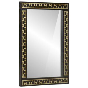 vidaXL Miroir de bain 50x70x2,5 cm bois de manguier massif et verre