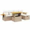 vidaXL Salon de jardin avec coussins 6 pcs beige r&eacute;sine tress&eacute;e
