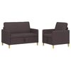 vidaXL Canap&eacute; avec rangement 2 pc Marron fonc&eacute; Polyester