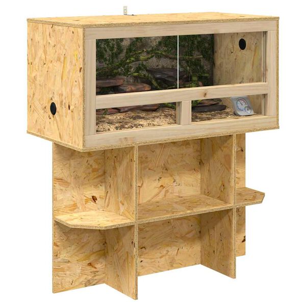 vidaXL Base de Terrarium avec &eacute;tag&egrave;re Marron 80 x 40 x 50 cm OSB