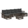 vidaXL Ensemble de canap&eacute; de jardin 8 pcs Gris polyrotin