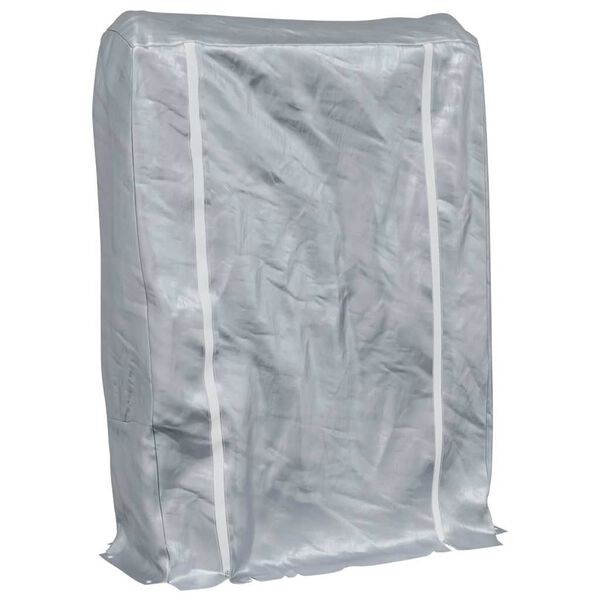 vidaXL Portant de bois de chauffage et housse de pluie acier galvanis&eacute;