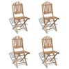 vidaXL Chaises pliables d'ext&eacute;rieur Bambou 4 pcs