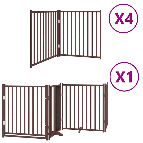 vidaXL Barri&egrave;re pour chien porte pliable 12 panneaux bois de peuplier