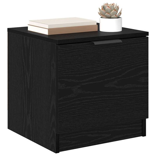 vidaXL Armoire de lit avec tiroir 2 pcs Ch&ecirc;ne noir 40 x 39 x 40cm