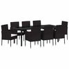 vidaXL Ensemble de salle &agrave; manger pour jardin 9 pcs Noir polyrotin