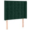 vidaXL T&ecirc;te de lit avec oreilles Vert fonc&eacute; 103x16x118/128 cm Velours