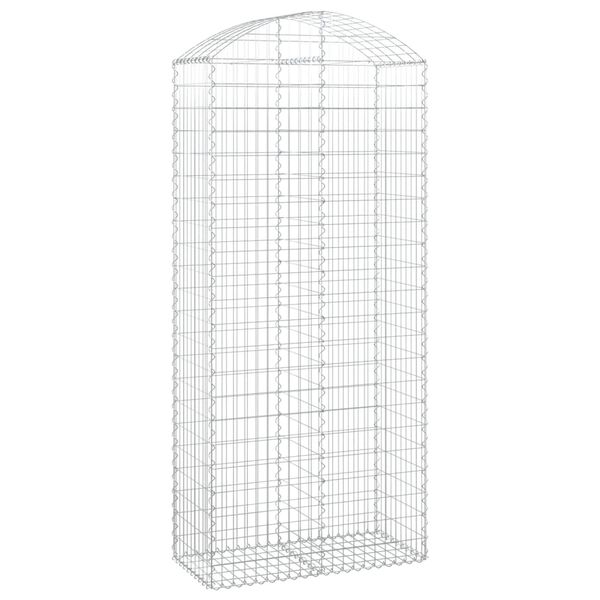 vidaXL Panier de gabions arqu&eacute; 100x50x220/240 cm Fer galvanis&eacute;