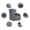 vidaXL Fauteuil inclinable &eacute;lectrique Gris Similicuir