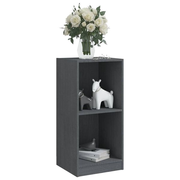 vidaXL Armoire d'appoint gris 35,5x33,5x76 cm bois de pin massif