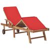 vidaXL Chaises longues avec coussins 2 pcs Bois de teck solide Rouge