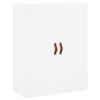 vidaXL Buffet haut Blanc 69,5x34x180 cm Bois d'ing&eacute;nierie