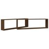 vidaXL &Eacute;tag&egrave;res murales cube 2 pcs Ch&ecirc;ne marron 100x15x30 cm Bois