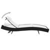 vidaXL Chaises longues lot de avec table R&eacute;sine tress&eacute;e textil&egrave;ne Noir