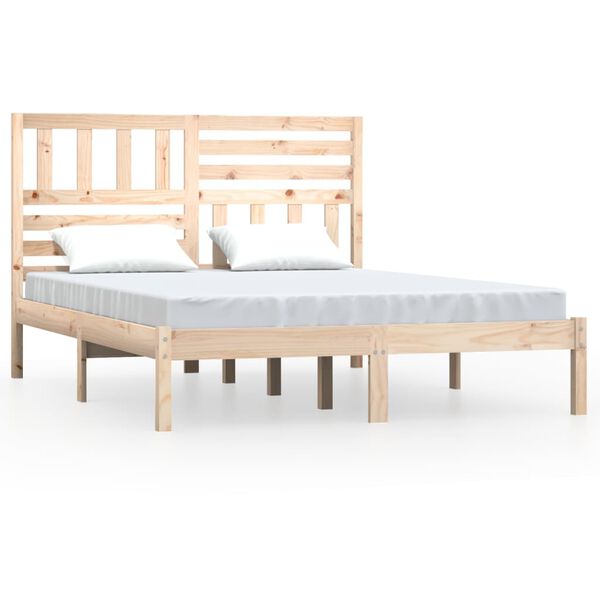 vidaXL Cadre de lit sans matelas 135x190 cm bois de pin massif