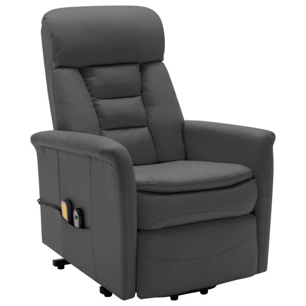 vidaXL Fauteuil de massage Anthracite Similicuir