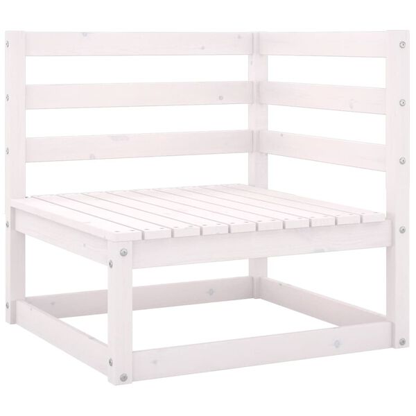 vidaXL Salon de jardin 5 pcs Blanc Bois de pin massif