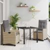 vidaXL Ensemble de salle &agrave; manger pour jardin 3 pcs Beige polyrotin