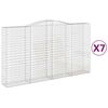 vidaXL Paniers &agrave; gabions arqu&eacute;s 7 pcs 400x50x220/240 cm Fer galvanis&eacute;