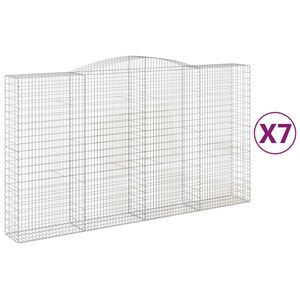 vidaXL Paniers &agrave; gabions arqu&eacute;s 7 pcs 400x50x220/240 cm Fer galvanis&eacute;