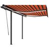 vidaXL Auvent manuel r&eacute;tractable avec LED 3x2,5 m Orange et marron