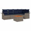 vidaXL Ensemble de canap&eacute; de jardin 6 pcs Gris et bleu marine