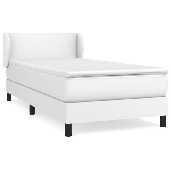 vidaXL Sommier &agrave; lattes de lit avec matelas Blanc 80x200 cm Similicuir