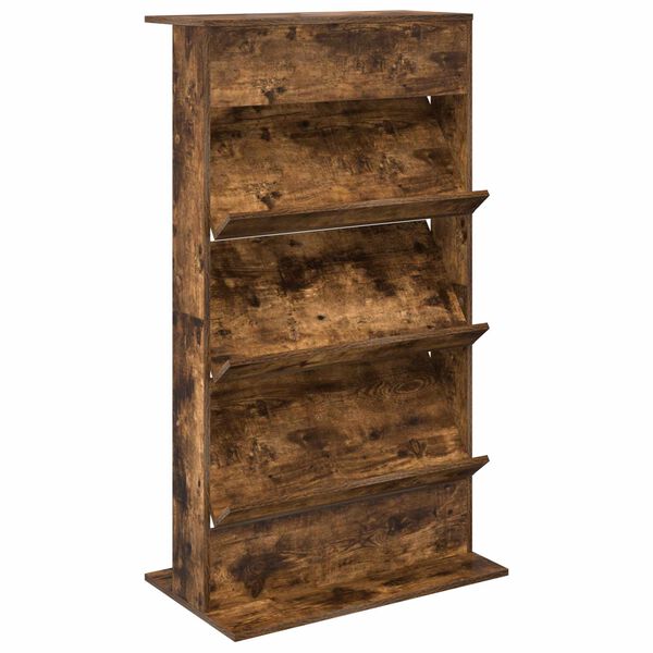 vidaXL &Eacute;tag&egrave;re &agrave; magazines avec &eacute;tag&egrave;re Ch&ecirc;ne fum&eacute; 70 x 41 x 126 cm