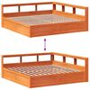 vidaXL Lit biblioth&egrave;que sans matelas cire marron 180x200 cm pin massif