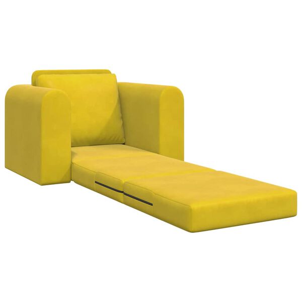 vidaXL Canap&eacute;-Lit Jaune 98 x 71 x 83 cm Velours
