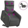 vidaXL Fauteuil inclinable de massage &eacute;lectrique Gris fonc&eacute; Tissu