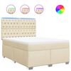 vidaXL Sommier &agrave; lattes de lit avec matelas Cr&egrave;me 140x190 cm Tissu