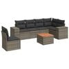 vidaXL Salon de jardin avec coussins 7 pcs gris r&eacute;sine tress&eacute;e