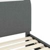 vidaXL Cadre de lit pour tout-petit avec t&ecirc;te de lit Gris fonc&eacute; tissu