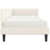 vidaXL Cadre de lit d'angle avec matelas Autre 2 pcs Cr&egrave;me Velours