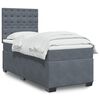 vidaXL Sommier &agrave; lattes de lit et matelas Gris fonc&eacute; 90x190 cm Velours