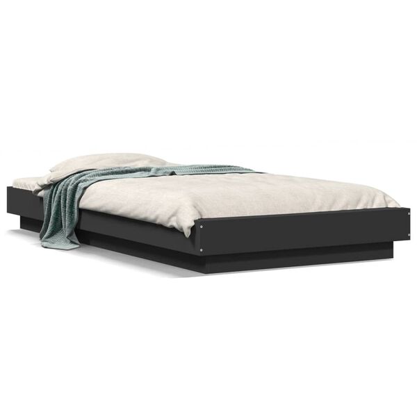 vidaXL Cadre de lit sans matelas noir 90x190 cm