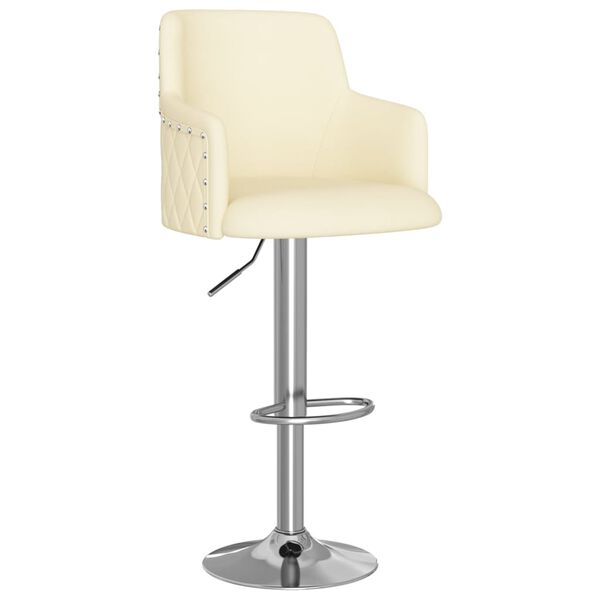 vidaXL Tabourets de bar lot de 2 cr&egrave;me tissu