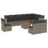 vidaXL Salon de jardin 11 pcs avec coussins gris r&eacute;sine tress&eacute;e