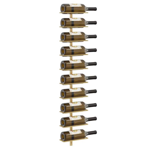 vidaXL Casier &agrave; vin mural pour 10 bouteilles 2 pcs Dor&eacute; M&eacute;tal