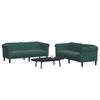 vidaXL Ensemble de canap&eacute;s 2 pcs vert fonc&eacute; velours