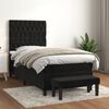 vidaXL Sommier &agrave; lattes de lit avec matelas Noir 100x200 cm Velours